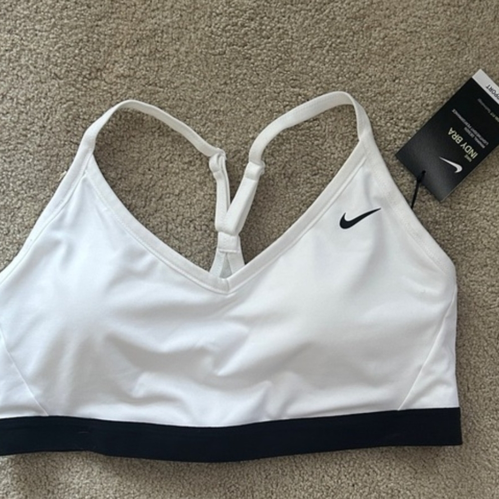 Nike Indy Women's White and Black Sports Bra XL NWT
